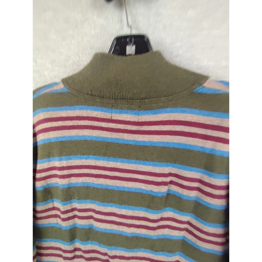 LL Bean‎ Mens Sweater Large Cashmere Blend 1/4 Zip Stripe Cabincore Cozy Rustic - Picture 8 of 8
